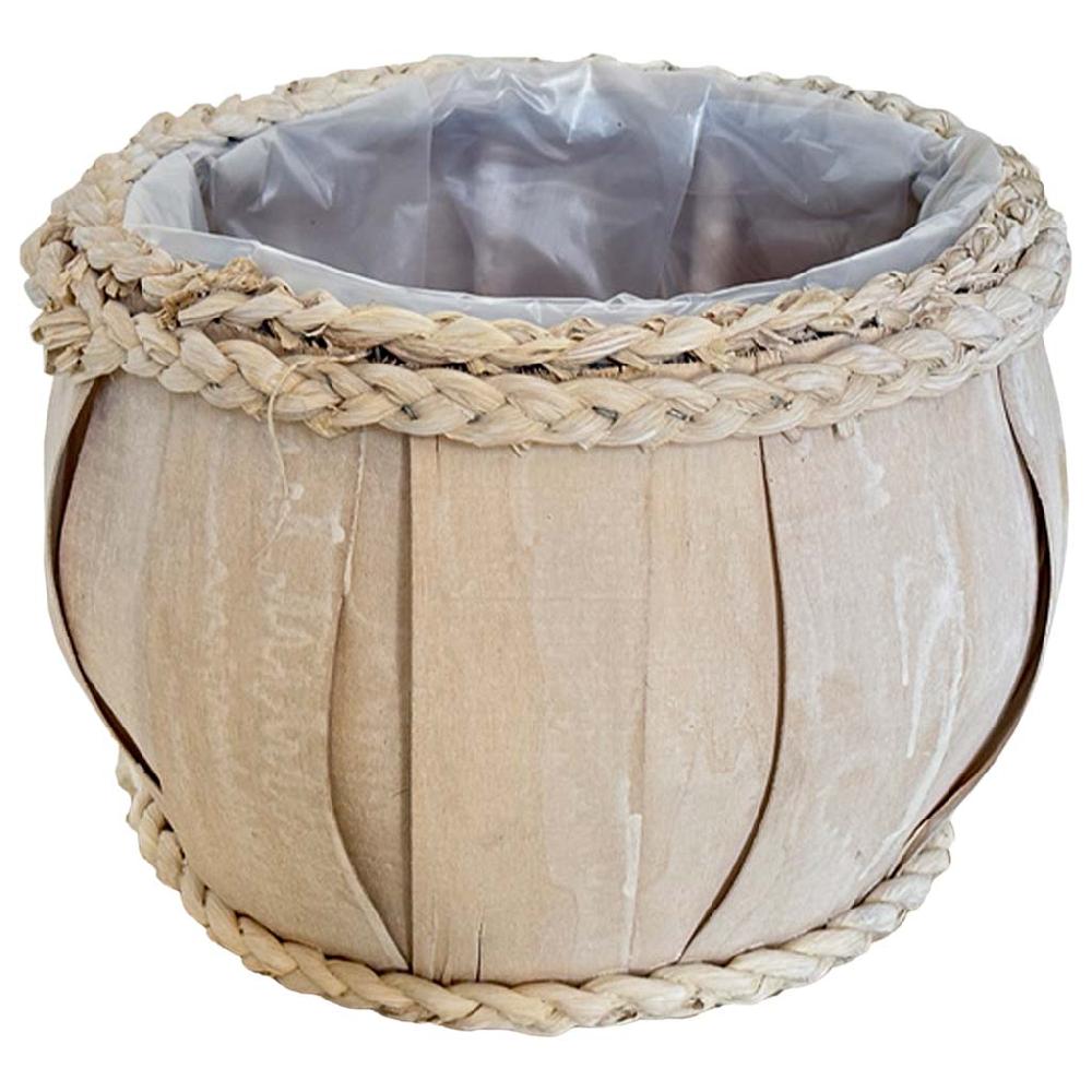 Creaciones meng HOGAR - CESTOS - cesto redondo de madera blanco