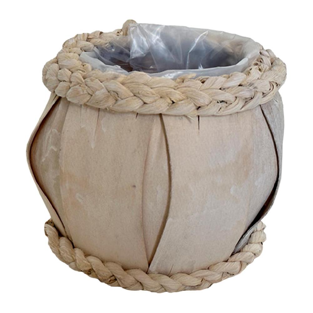 Creaciones meng HOGAR - CESTOS - cesto redondo de madera blanco