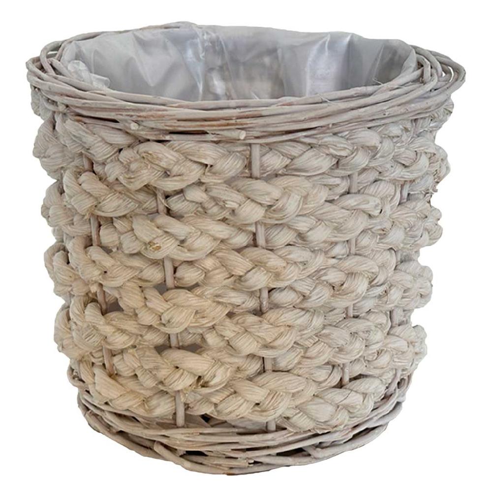 Creaciones meng HOGAR - CESTOS - cesto redondo de mimbre azul