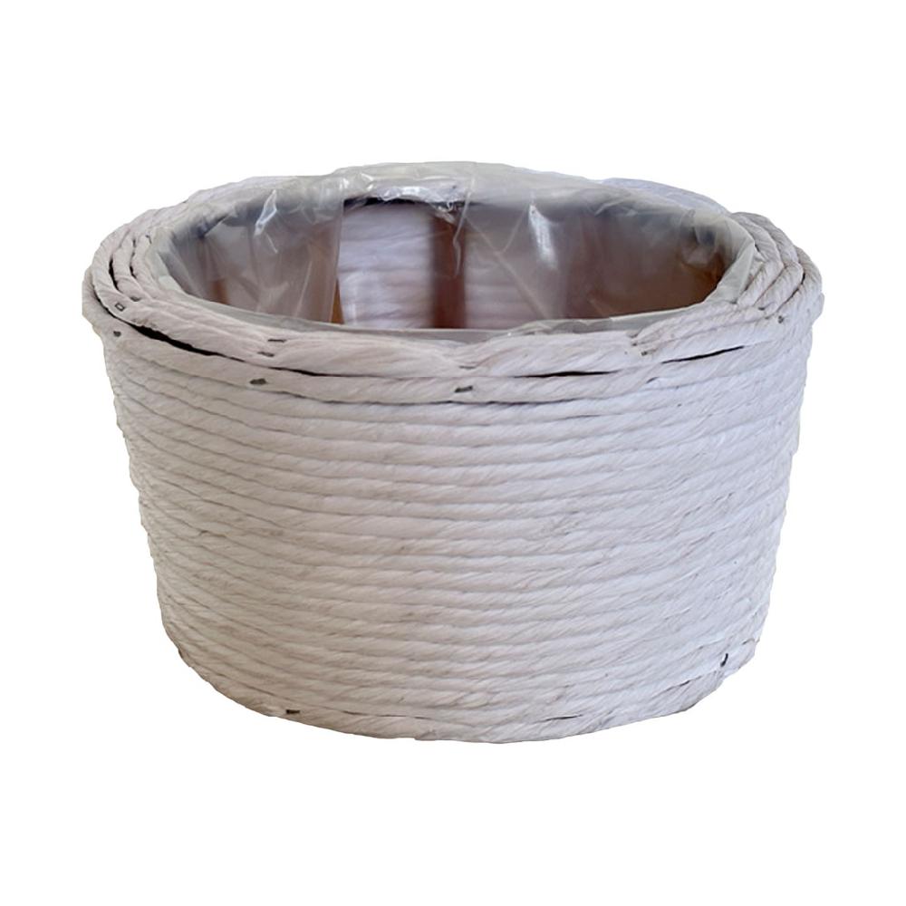 Creaciones meng HOGAR - CESTOS - cesto redondo de mimbre blanco