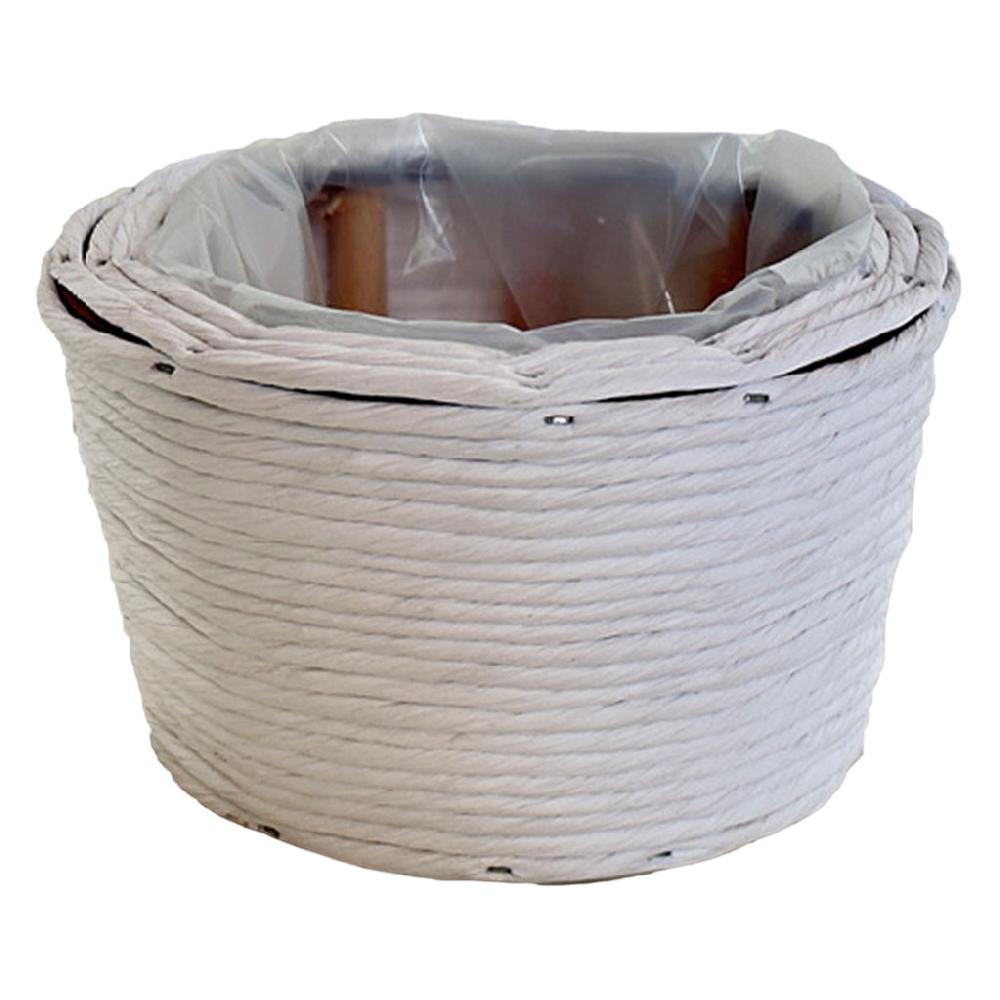 Creaciones meng HOGAR - CESTOS - cesto redondo de mimbre blanco