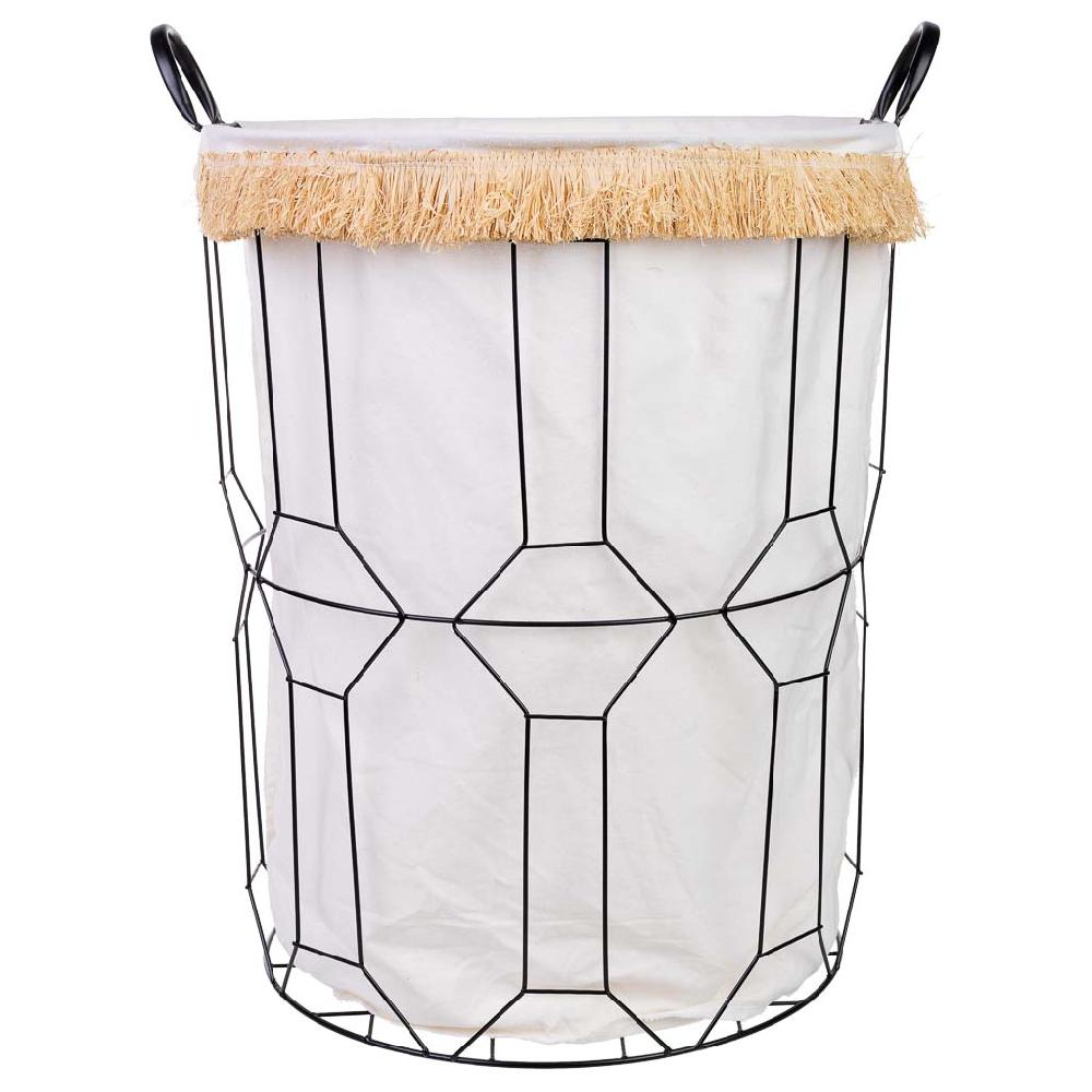 Creaciones Meng HOGAR - CESTOS DE ROPA - Cesto De La Ropa De Metal Y Tela