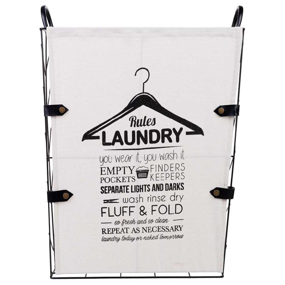 Creaciones Meng HOGAR - CESTOS DE ROPA - Cesto De La Ropa De Metal Y Tela