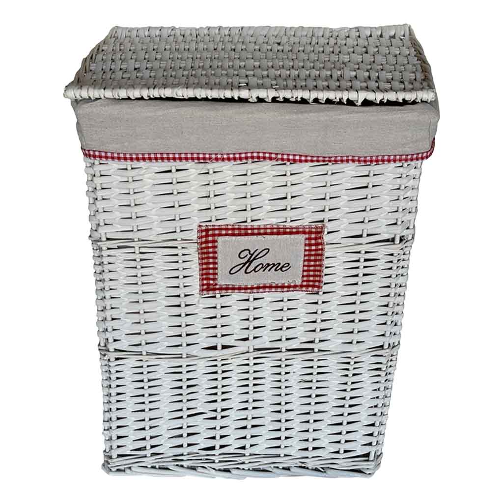 Creaciones meng HOGAR - CESTOS DE ROPA - cesto de ropa de mimbre blanco