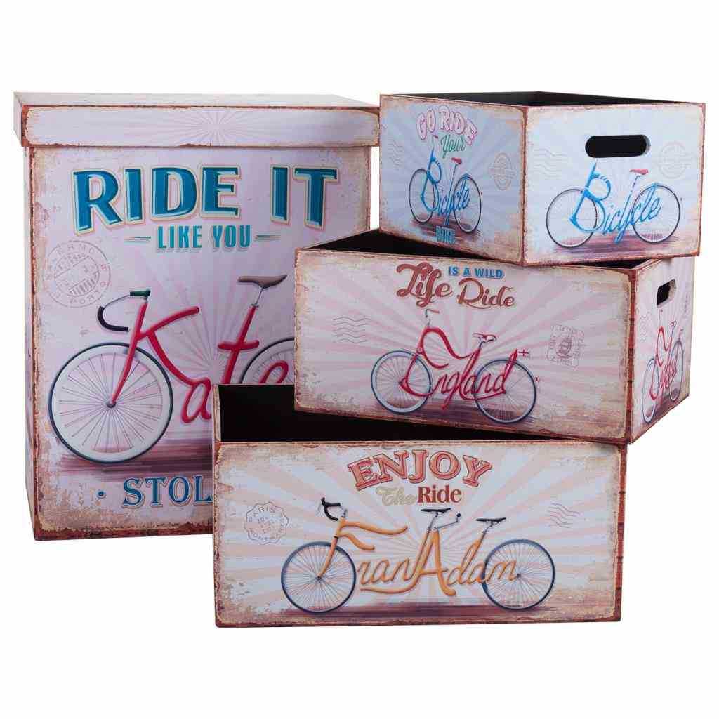 Creaciones meng HOGAR - CESTOS DE ROPA - cesto de ropa y cestos de madera impresa set 4 pzas