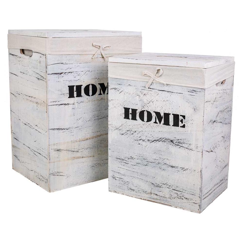 Creaciones meng HOGAR - CESTOS DE ROPA - cestos ropa de madera set 2 pzas