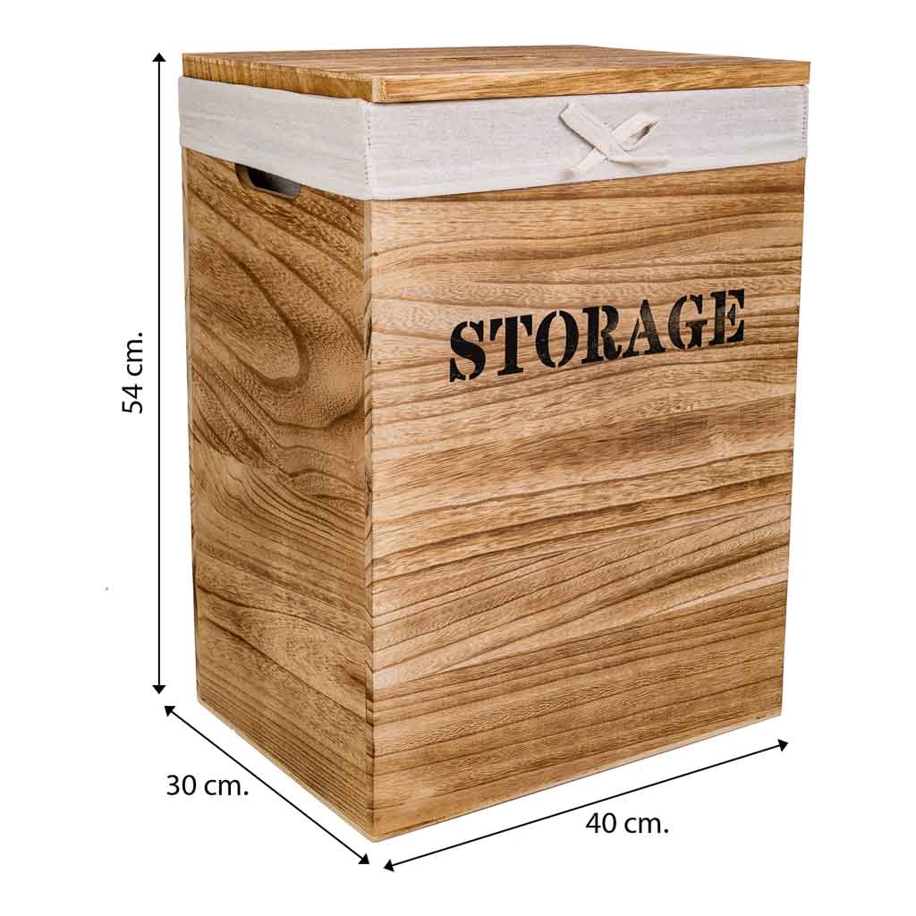 Creaciones Meng HOGAR - CESTOS DE ROPA - Cestos Ropa De Madera Set 2 Pzas