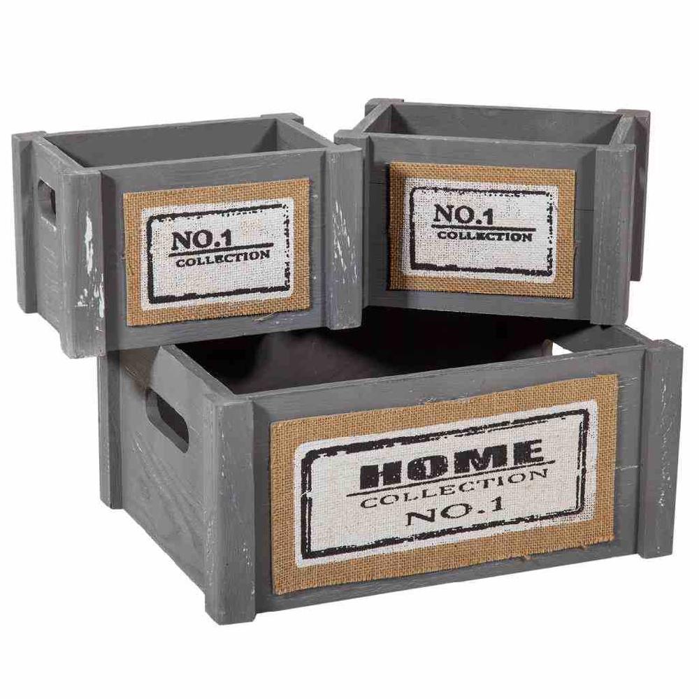 Creaciones Meng HOGAR - CESTOS DE ROPA - Ropero Y 5 Cestos De Madera Set 6 Pzas