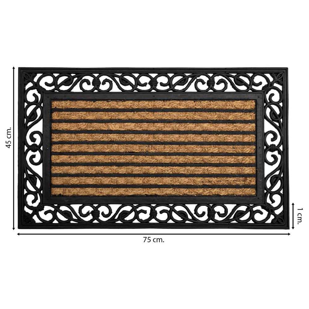 Creaciones Meng HOGAR - FELPUDOS LIMPIABARROS - Felpudo De Caucho Y Coco Natural Marron