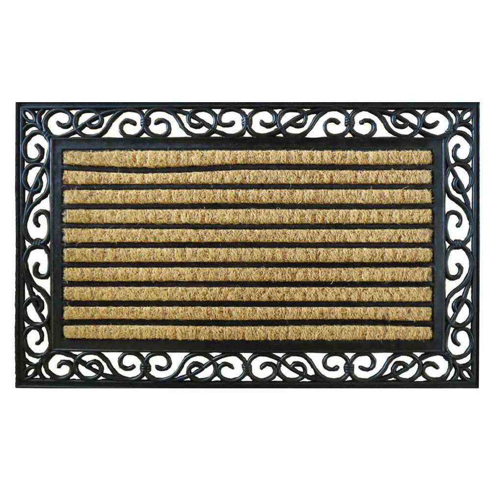 Creaciones meng HOGAR - FELPUDOS LIMPIABARROS - felpudo de caucho y coco natural marron