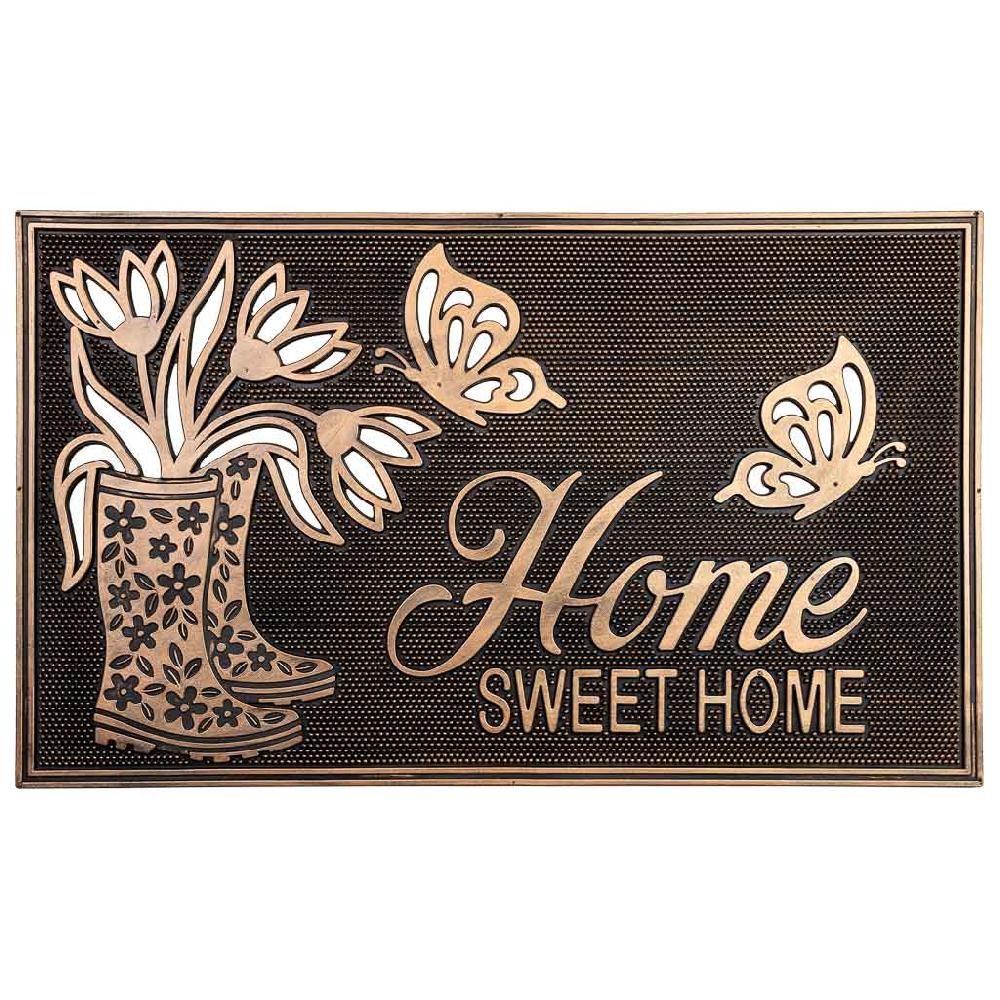 Creaciones meng HOGAR - FELPUDOS LIMPIABARROS - felpudo de goma acabado cobre negro