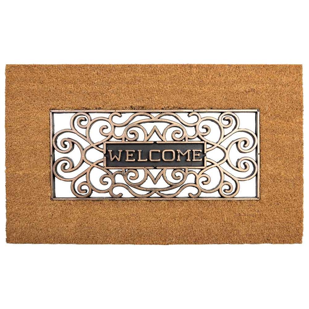 Creaciones meng HOGAR - FELPUDOS LIMPIABARROS - felpudo de pvc y diseño goma marron