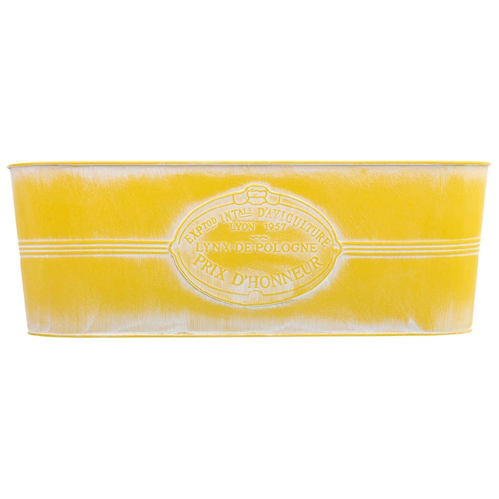 Creaciones Meng HOGAR - MACETEROS CUBOS REGADERAS - Barreño De Metal Amarillo