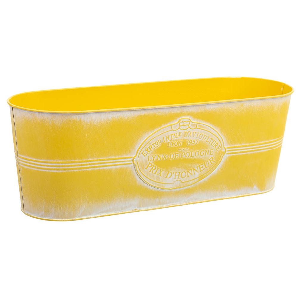 Creaciones meng HOGAR - MACETEROS CUBOS REGADERAS - barreño de metal amarillo