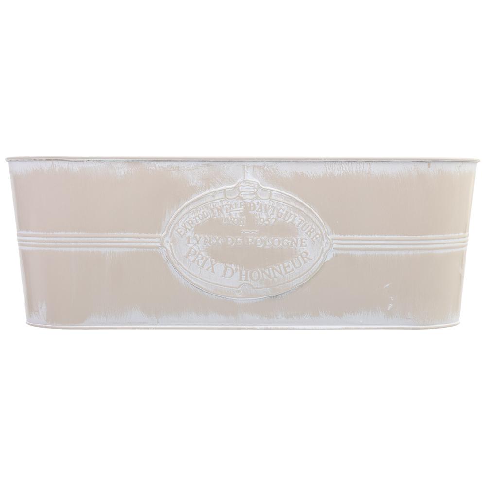 Creaciones Meng HOGAR - MACETEROS CUBOS REGADERAS - Barreño De Metal Blanco