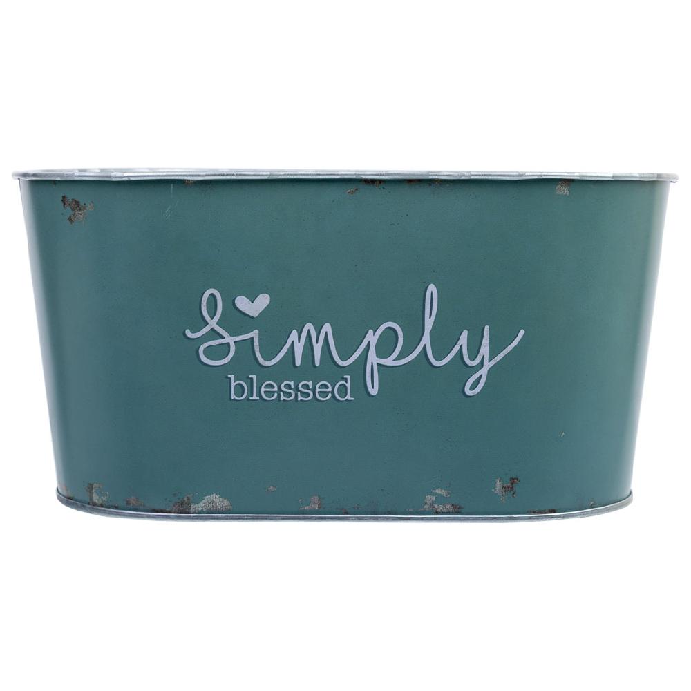 Creaciones Meng HOGAR - MACETEROS CUBOS REGADERAS - Cesto De Metal Azul