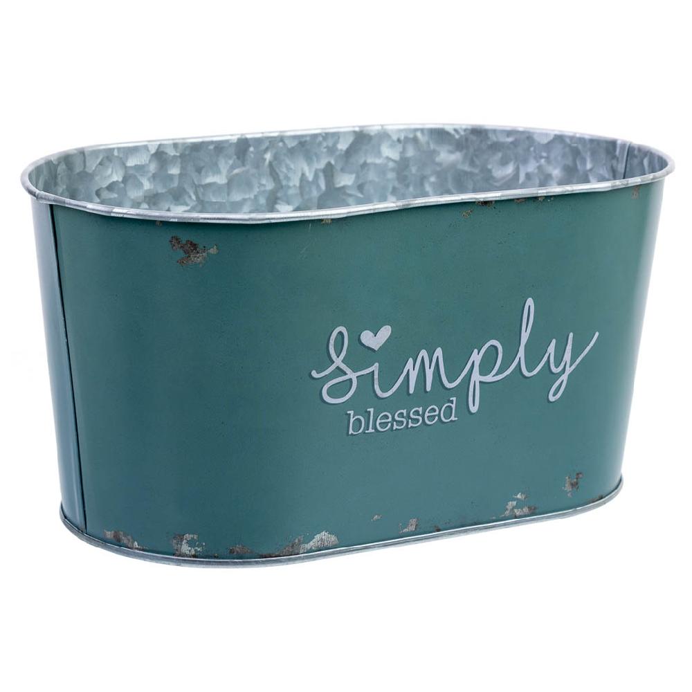 Creaciones meng HOGAR - MACETEROS CUBOS REGADERAS - cesto de metal azul