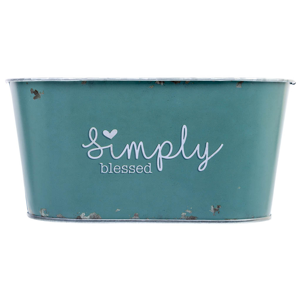 Creaciones Meng HOGAR - MACETEROS CUBOS REGADERAS - Cesto De Metal Azul