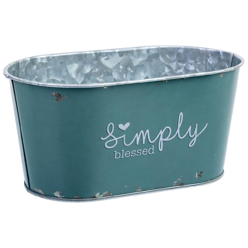 Creaciones meng HOGAR - MACETEROS CUBOS REGADERAS - cesto de metal azul