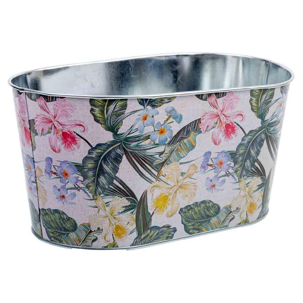 Creaciones meng HOGAR - MACETEROS CUBOS REGADERAS - cesto de metal estampado flores