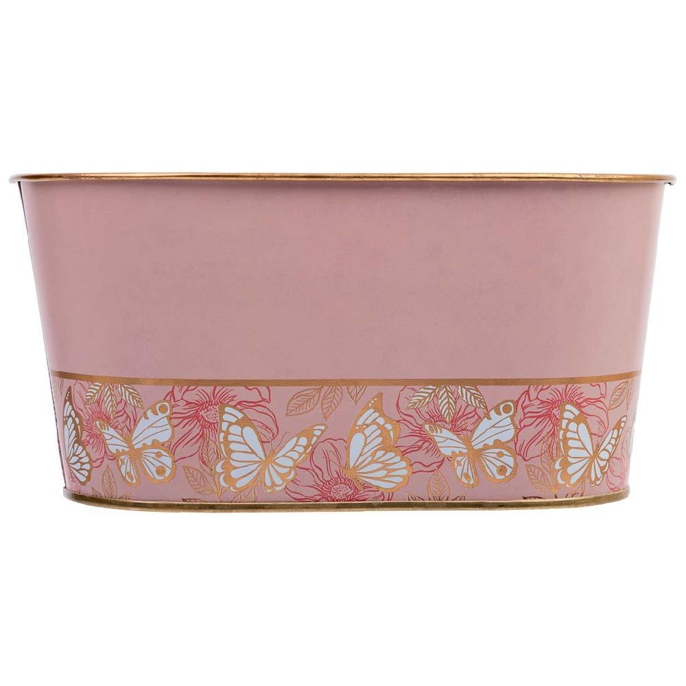 Creaciones Meng HOGAR - MACETEROS CUBOS REGADERAS - Cesto De Metal Rosa