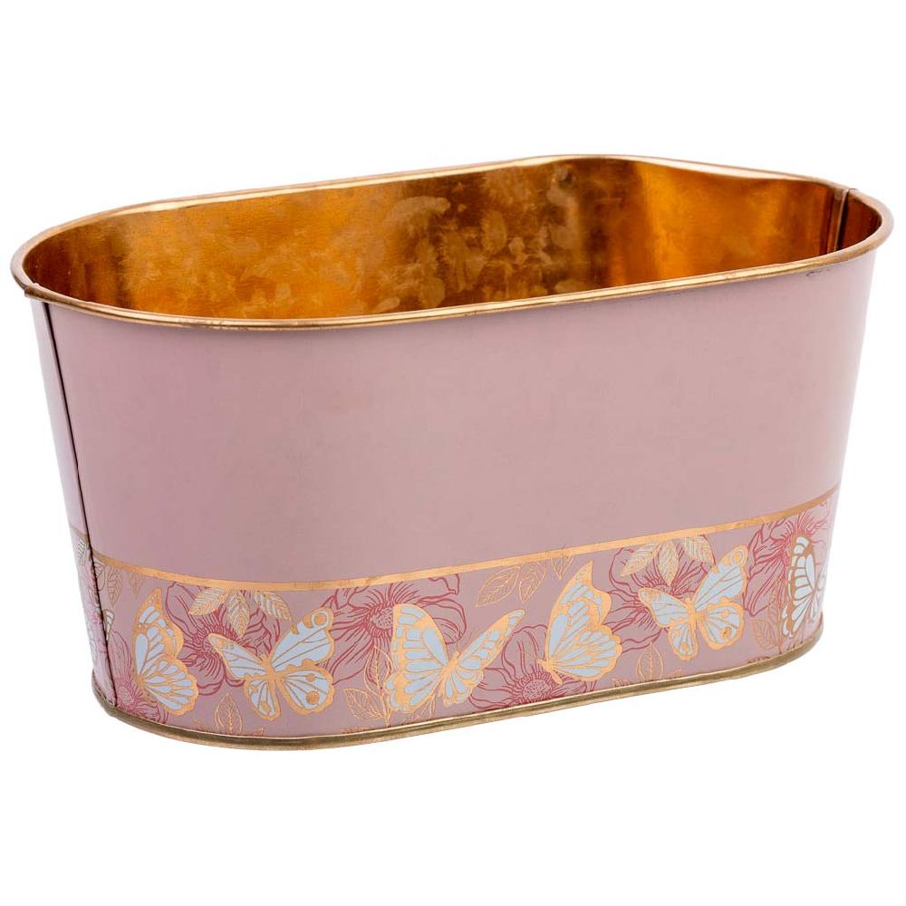 Creaciones meng HOGAR - MACETEROS CUBOS REGADERAS - cesto de metal rosa