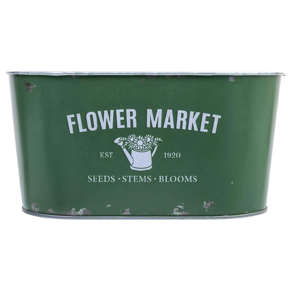 Creaciones Meng HOGAR - MACETEROS CUBOS REGADERAS - Cesto De Metal Verde