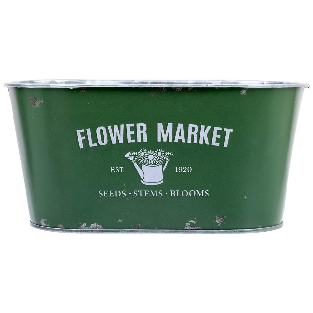 Creaciones Meng HOGAR - MACETEROS CUBOS REGADERAS - Cesto De Metal Verde