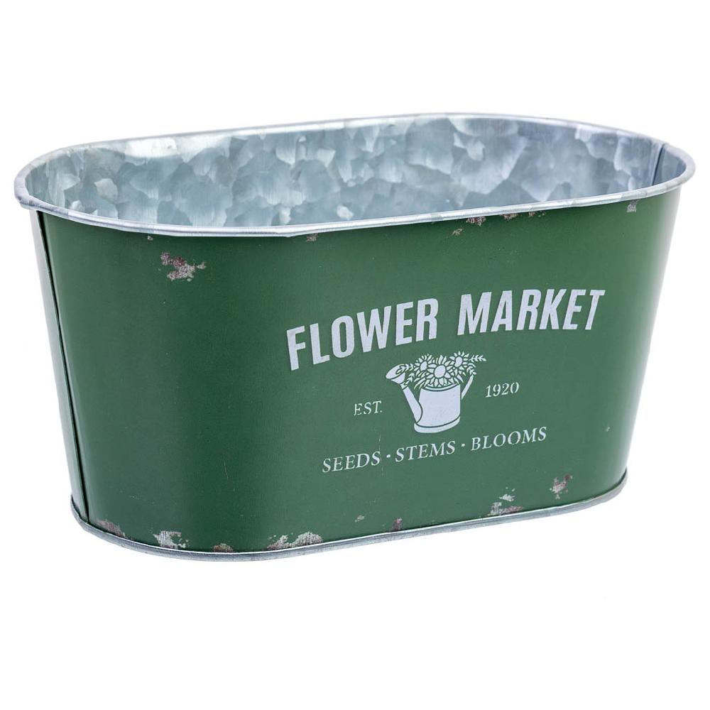 Creaciones meng HOGAR - MACETEROS CUBOS REGADERAS - cesto de metal verde