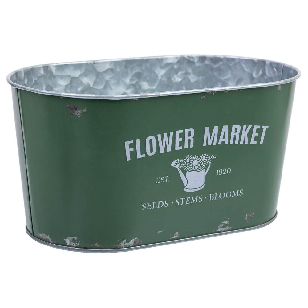 Creaciones meng HOGAR - MACETEROS CUBOS REGADERAS - cesto de metal verde