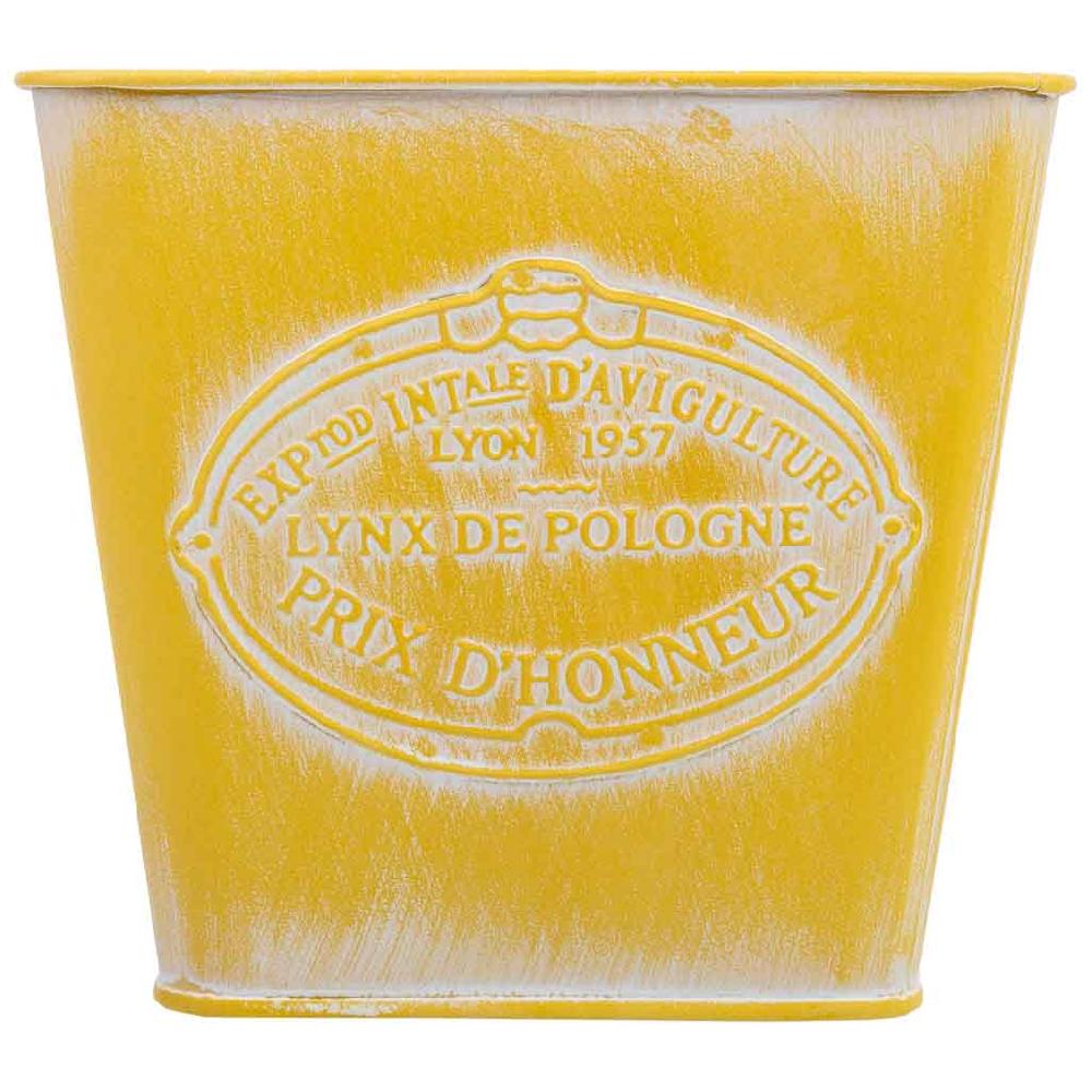 Creaciones Meng HOGAR - MACETEROS CUBOS REGADERAS - Cesto Metalico Amarillo