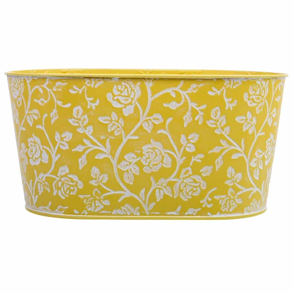 Creaciones Meng HOGAR - MACETEROS CUBOS REGADERAS - Cesto Metalico Amarillo