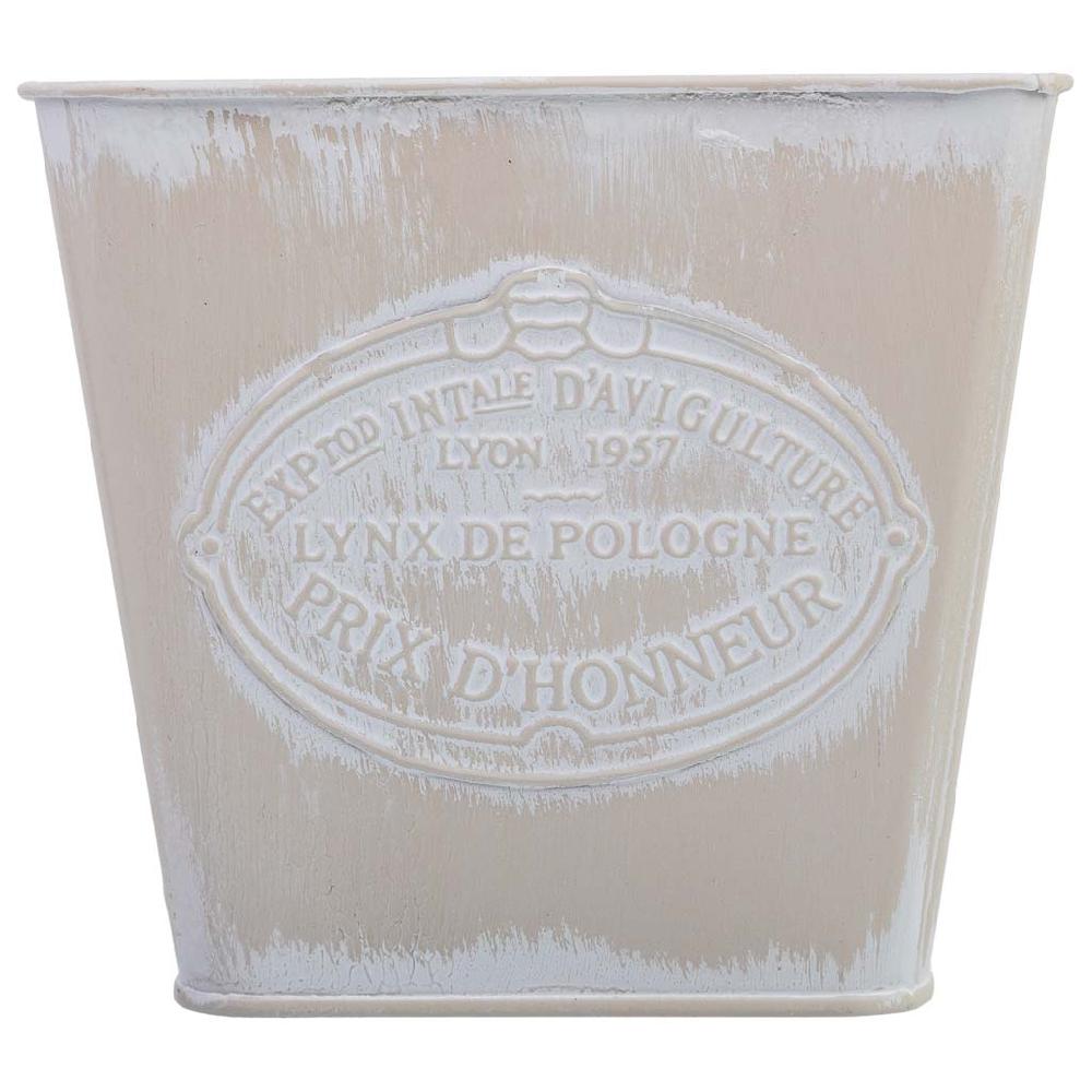 Creaciones Meng HOGAR - MACETEROS CUBOS REGADERAS - Cesto Metalico Blanco