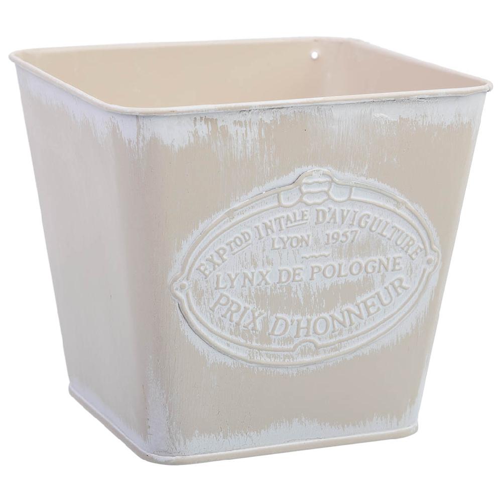 Creaciones meng HOGAR - MACETEROS CUBOS REGADERAS - cesto metalico blanco