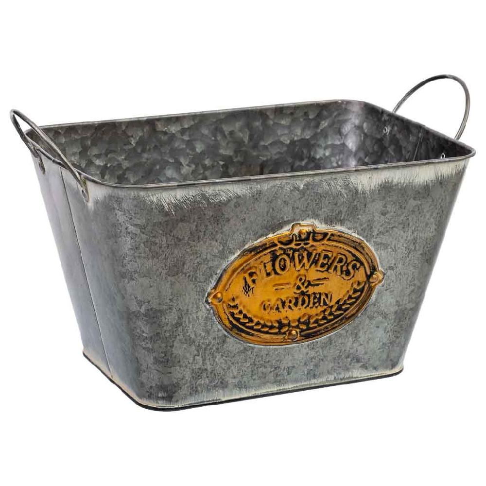 Creaciones meng HOGAR - MACETEROS CUBOS REGADERAS - cesto metalico con asas