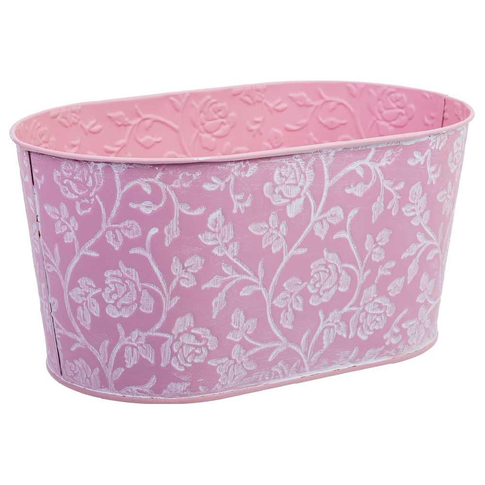 Creaciones meng HOGAR - MACETEROS CUBOS REGADERAS - cesto metalico rosa