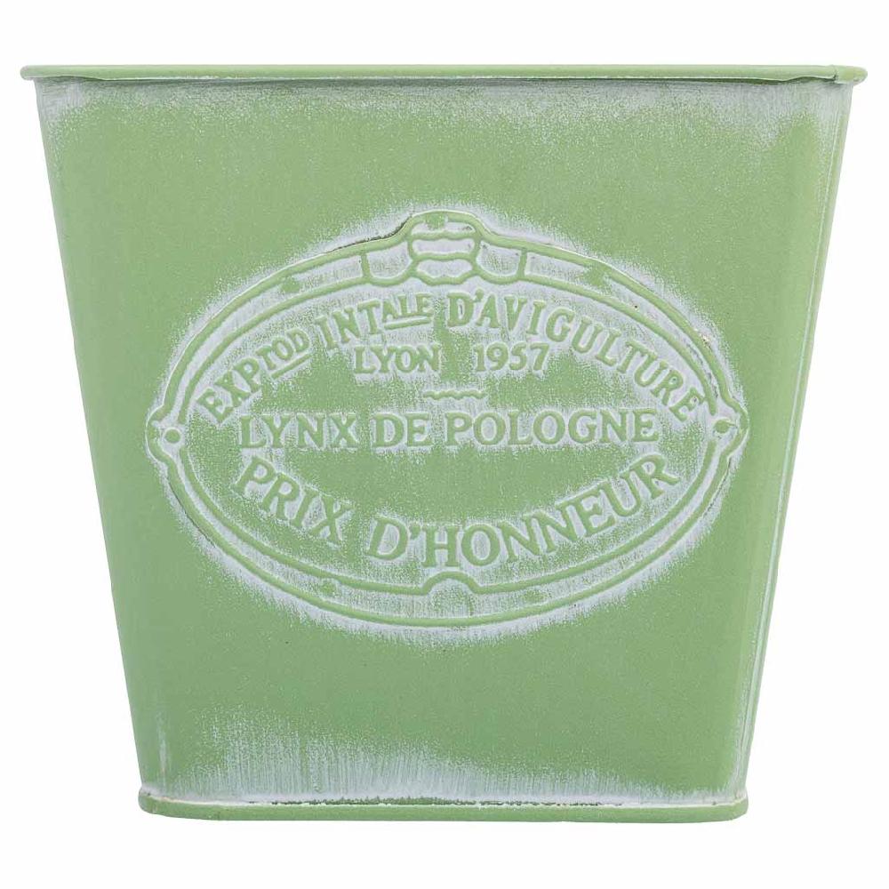 Creaciones Meng HOGAR - MACETEROS CUBOS REGADERAS - Cesto Metalico Verde