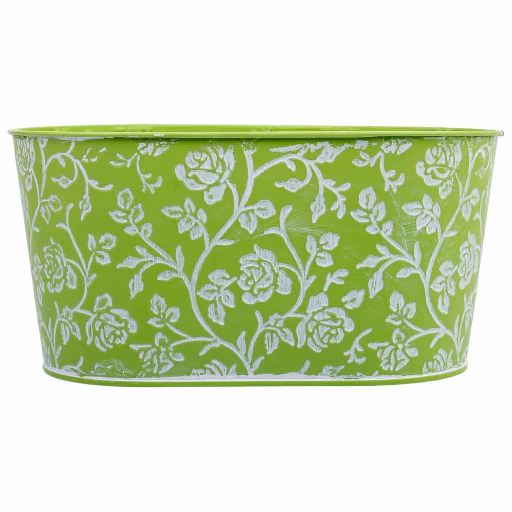 Creaciones Meng HOGAR - MACETEROS CUBOS REGADERAS - Cesto Metalico Verde