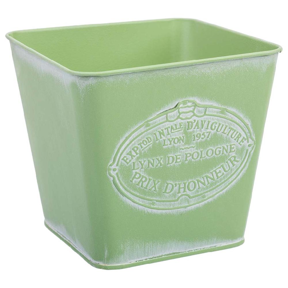 Creaciones meng HOGAR - MACETEROS CUBOS REGADERAS - cesto metalico verde