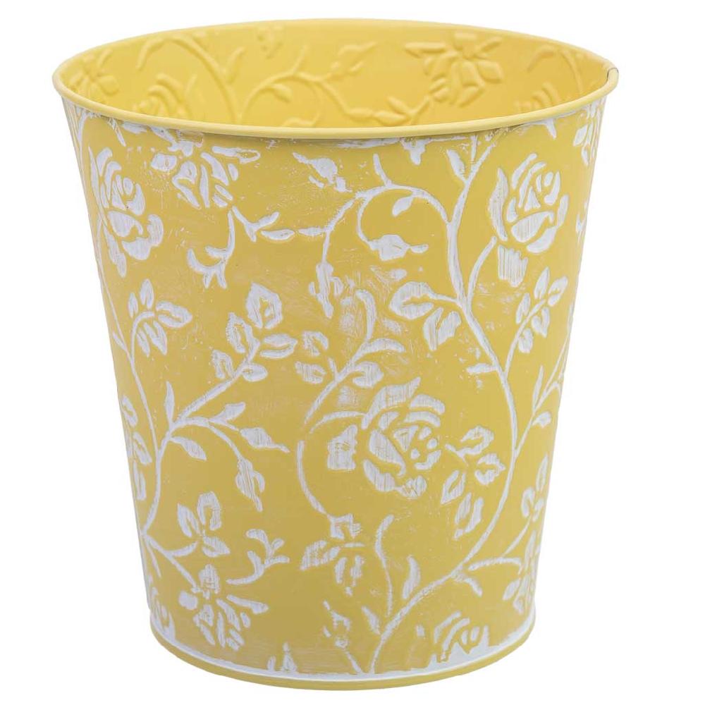 Creaciones meng HOGAR - MACETEROS CUBOS REGADERAS - cubo metalico amarillo