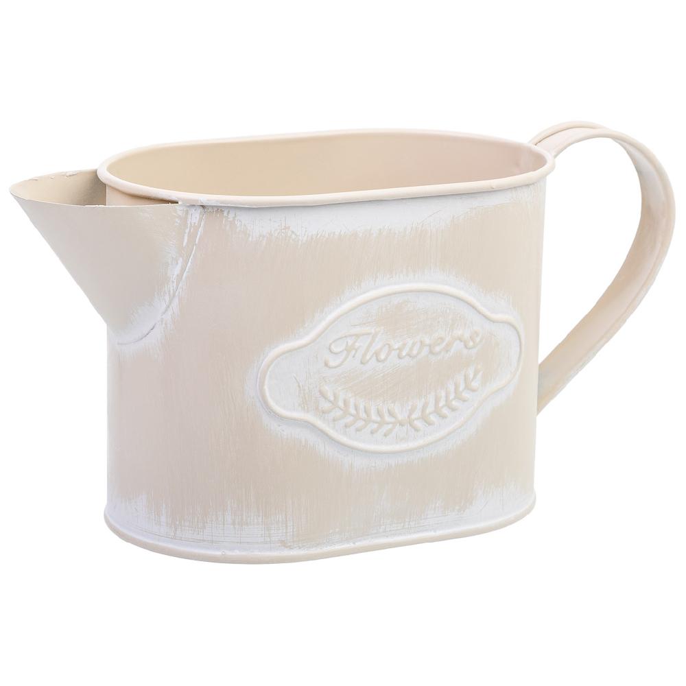 Creaciones meng HOGAR - MACETEROS CUBOS REGADERAS - regadera de metal blanca