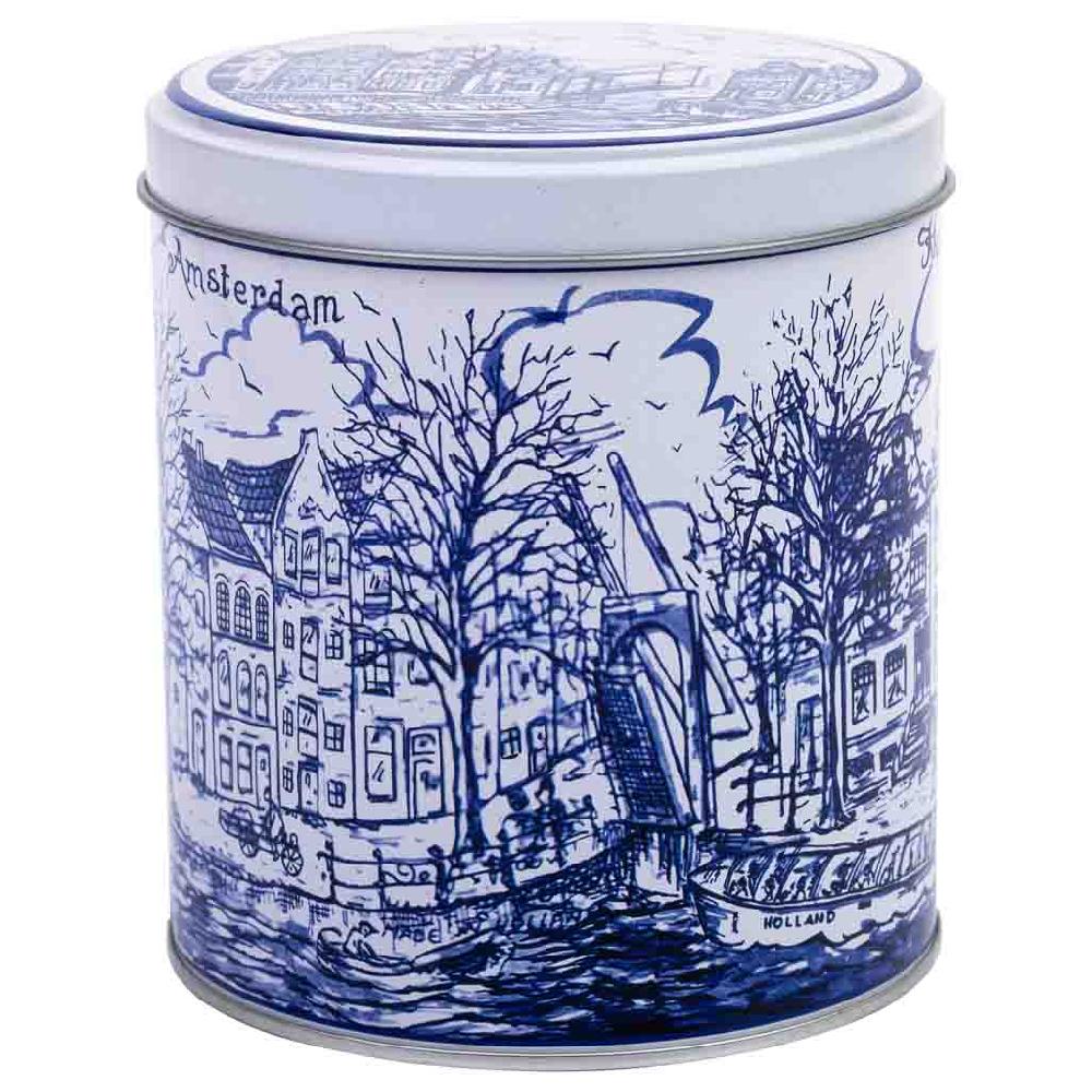 Creaciones meng HOGAR - MENAJE - bote de metal azul y blanco