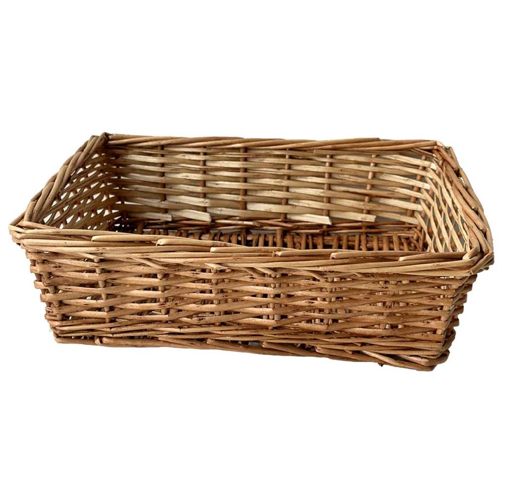 Creaciones meng HOGAR - PANERAS - cesto rectangular de mimbre marrón