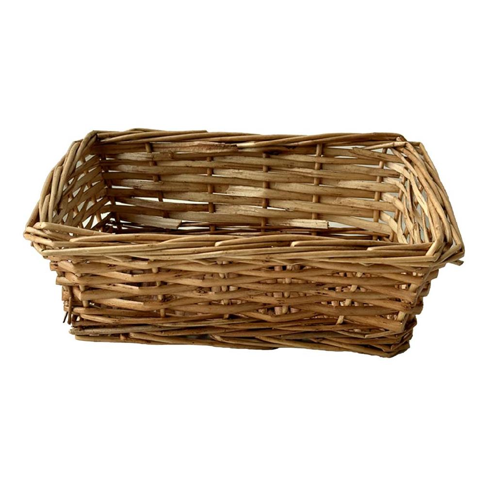 Creaciones meng HOGAR - PANERAS - cesto rectangular de mimbre marrón