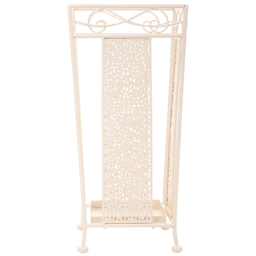 Creaciones Meng HOGAR - PARAGUEROS - Paraguero Cuadrado De Forja Blanco