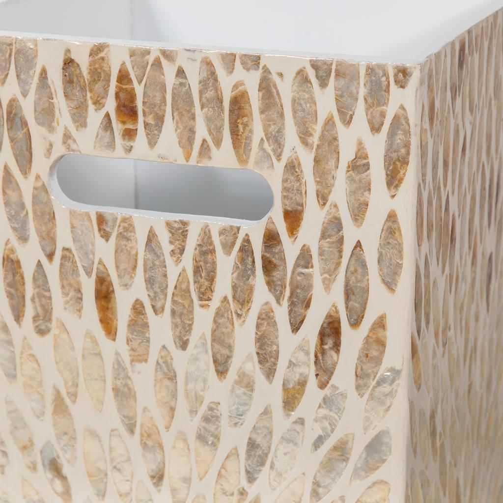 Creaciones Meng HOGAR - PARAGUEROS - Paragüero Cuadrado De Madera Acabado En Capiz Marron