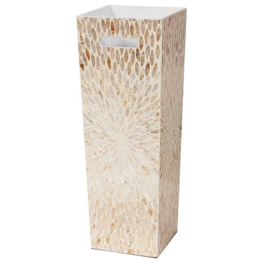 Creaciones meng HOGAR - PARAGUEROS - paragüero cuadrado de madera acabado en capiz marron