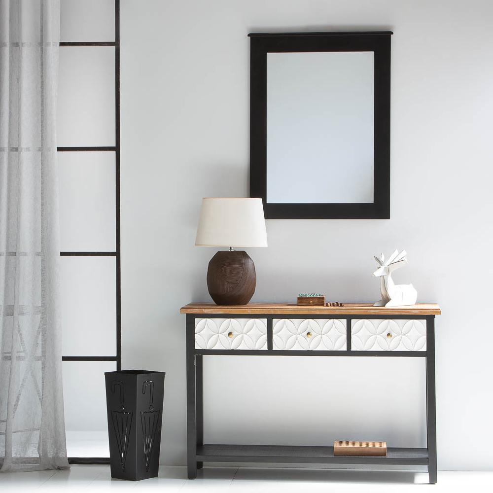 Creaciones Meng HOGAR - PARAGUEROS - Paraguero De Metal Cuadradado Negro