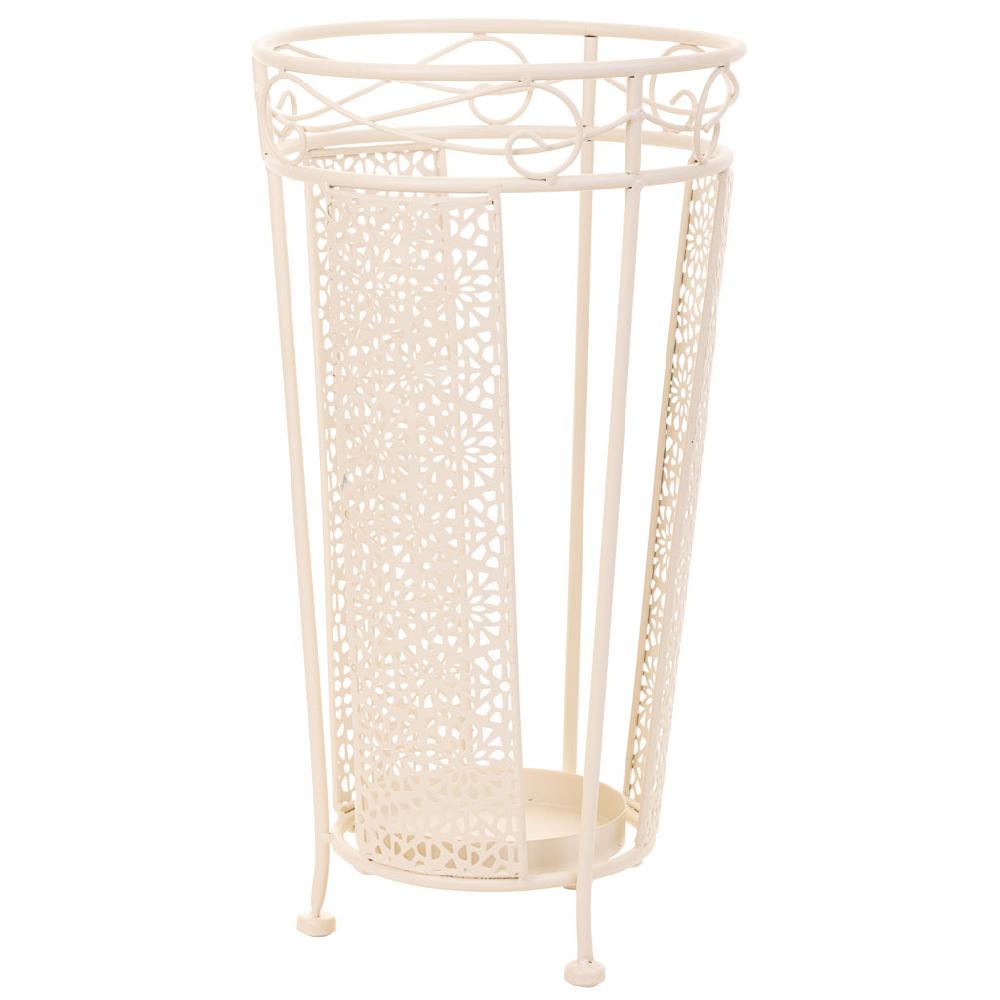 Creaciones meng HOGAR - PARAGUEROS - paraguero redondo de forja blanco