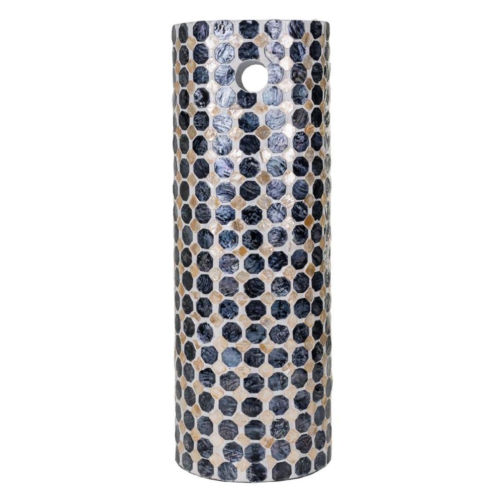 Creaciones Meng HOGAR - PARAGUEROS - Paragüero Redondo De Madera Acabado En Capiz Negro